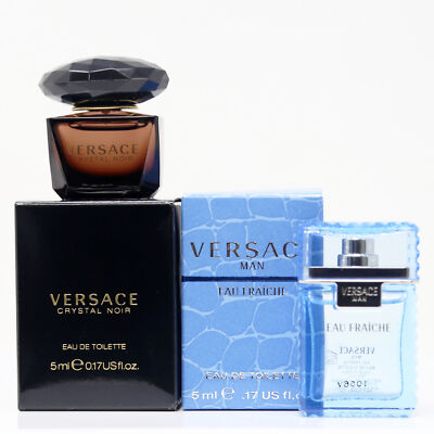2pc Mini Gift Versace Crystal Noir EDT 5ml and Man Eau Fraiche EDT 5ml,  NEW!! | eBay
