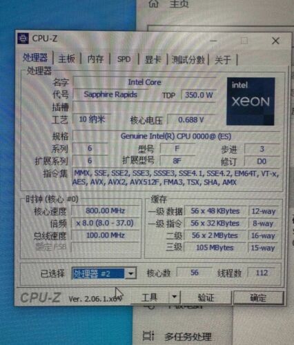 Intel Xeon Platinum 8480+ ES QYFR QYFS 56C 1,9 GHz LGA4189 105,0 MB 350 W 2S - Imagen 2 de 2