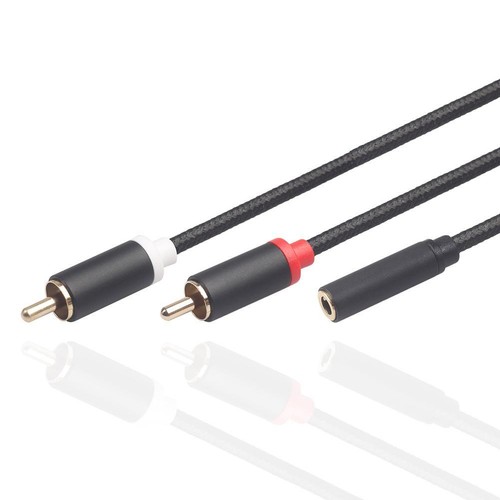 Gold Plated 2RCA Male to 3.5mm Stereo Female Adapter Aux Audio Y Splitter Cable - Picture 2 of 11