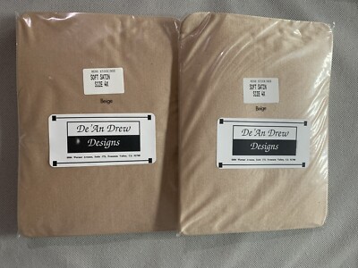 2 New De An Drew design VINTAGE  Beige Men s 4x  Stockings Soft Satin
