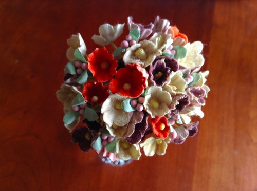 Vtg Millinery Flowers Forget Me Not Earth tone Mix for Doll + Hat Ginny ET