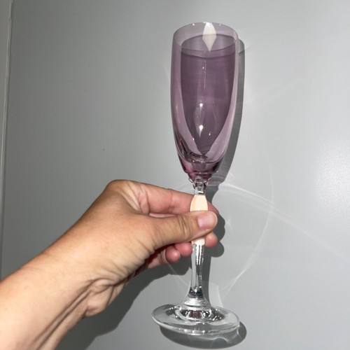 Vintage Glasses Crystal Champagne Flute Pink Set of 12 Retro Classic Barware - Picture 6 of 10