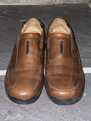 Clarks Unstructured Men's Brown Leather Slip On Loafers Size 9.5M - Picture 3 of 12