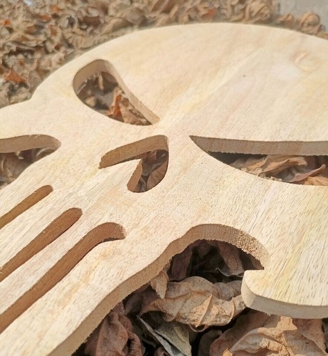 Targa in legno teschio punitore arte da parete decorazione casa sala giochi i... - Foto 10 di 15