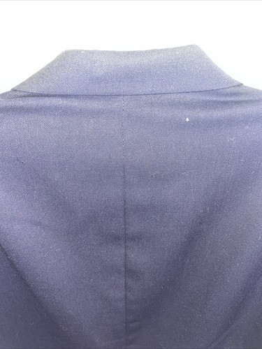 Pierre Cardin Suit Jacket Mens Size 42L Blue 100% Worsted Wool Missing Button - Picture 9 of 12