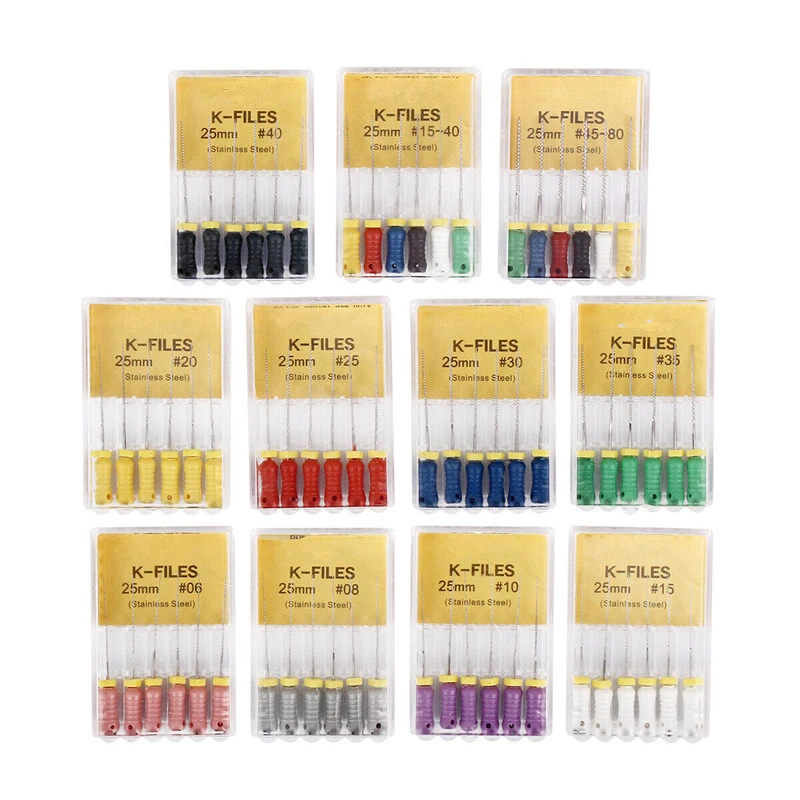 Dental Stainless Steel Endodontic Root Canal H/K/R Files 21/25/31mm Hand Use — 第 4/4 张图片