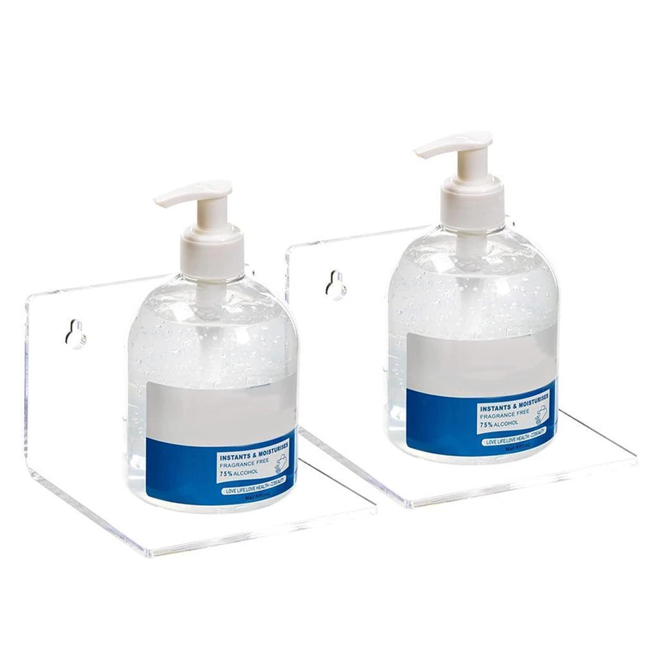 2Pcs Bagno Piccolo 10 centimetri Acrilico Trasparente A Parete Mensole - Immagine 4 di 4