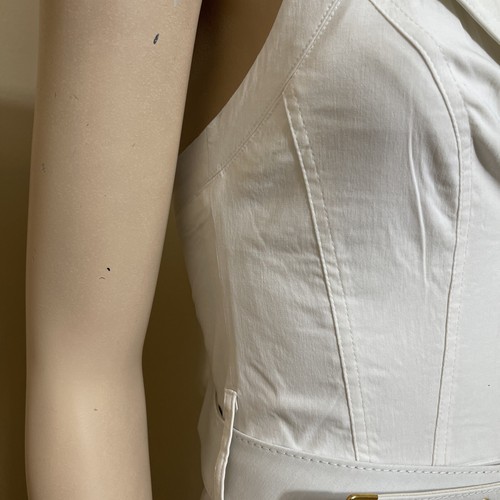 Women’s White Polyester Casual Opened Belted Zipper Buttons Size S Jumpsuit - Picture 9 of 20