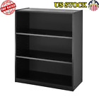 True Black Oak 3-Shelf Adjustable Bookcase Stylish Storage Solution Small Rooms