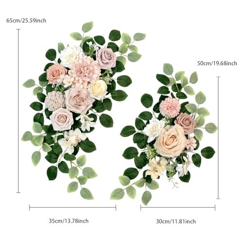 2er-Pack Hochzeitsbogenblumen, Kunstblumen, Glysterien hängende Blumen, rosa - Bild 4 von 7