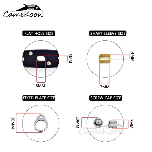 Mango de fibra de carbono de repuesto CAMEKOON con perilla de aluminio para carrete de baitcasting - Imagen 6 de 19