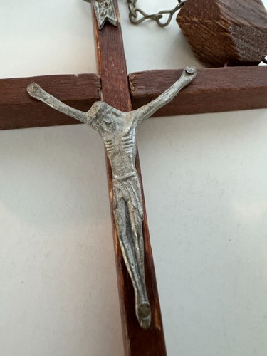 Vintage Wooden Wall Rosary With Crucifix Large Catholic Home Decor 60 inches - Picture 4 of 11