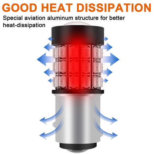 2x 1157 Rojo LED Estroboscópico Flash Parpadeante Freno Trasero Bombillas para Motocicleta - Imagen 10 de 12