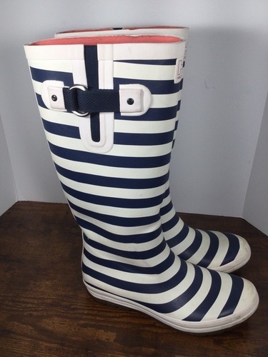 Helly Hansen Blue & White Stripes Rain Waterproof Boots Size 9 #11151_689 - Picture 4 of 9