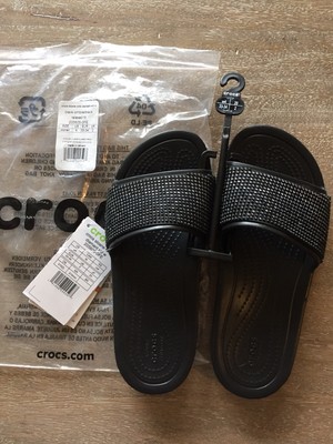 Crocs Womens Sloane Ombre Diamante Slide Slide Sandal