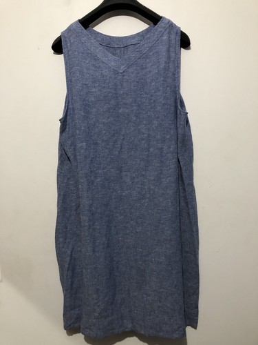 Marks & Spencer Linen Blend Sleeveless Dress UK 18 £25 Chambray - Picture 4 of 11