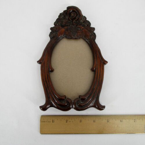 Antique Art Nouveau Hand Carved Wooden Picture Photo Frame Birds Flower Easel - Picture 5 of 7