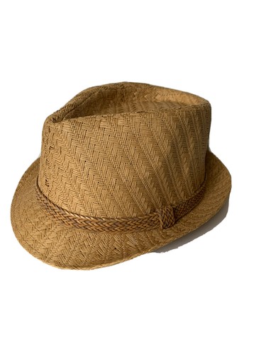 Kiabi French Fedora Men Hat Braided Fiber Paper Natural 7 1/8 - Picture 1 of 12