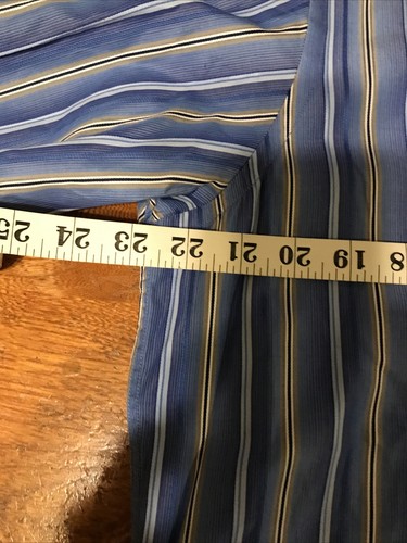 Mens Dress Shirt Small Classic Fit Long Sleeve Blue Stripes Bugatchi Cotton - Picture 4 of 6