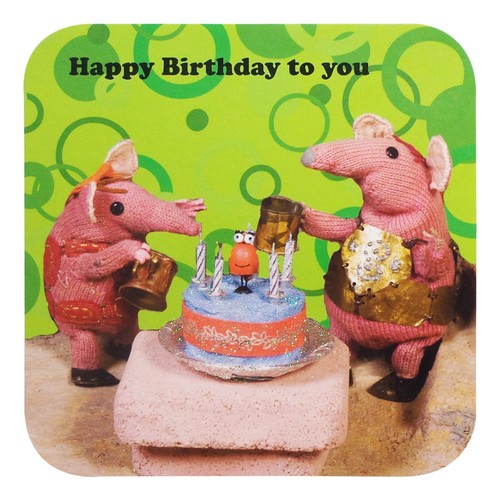 THE CLANGERS Pack de 5 Tarjetas Cuadradas 16cm x 16cm Sobre Blanco Liso - Imagen 3 de 12