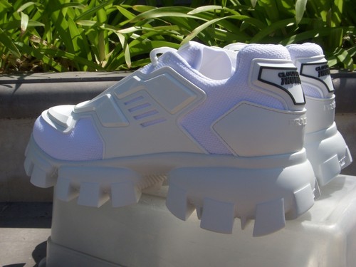 Prada CLOUDBURST THUNDER Lug-Sole Fabric Sneaker White M US9 Insole10 3/4" $1200 - Picture 3 of 21
