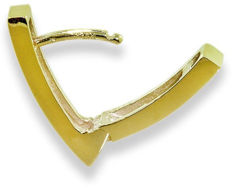 Ouverture à charnières Huggies en or jaune 10 carats unique en forme de V - Photo 2 sur 3