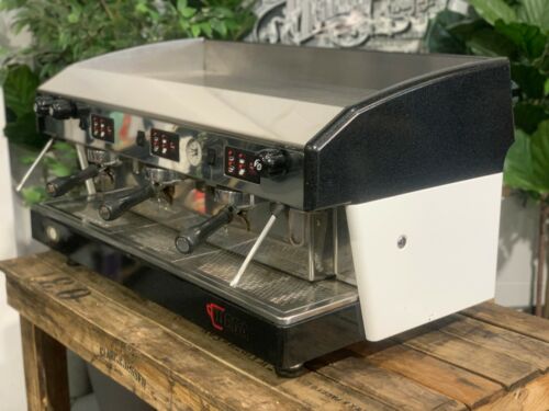 WEGA ATLAS 3 GROUP BLACK & WHITE ESPRESSO COFFEE MACHINE COMMERCIAL CUSTOM CAFE - Picture 9 of 12