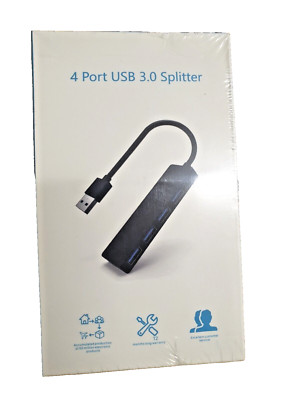 4 Ports Hub Splitter USB A Hub 3.0 High Speed Adapter Multi Desktop PC Laptop