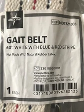 Medline MDT821203 Gait Transfer Belt 60” Washable Cotton Chrome Metal Buckle