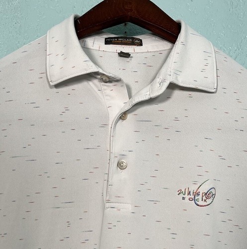 Peter Millar Poloshirt Herren Medium Weiß Golf Abstrakte Farben Sommer Komfort