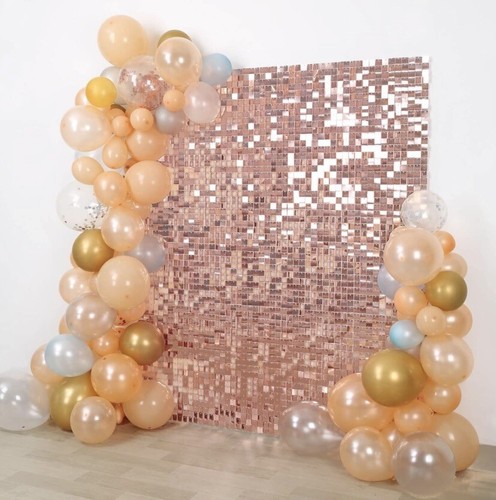 Shimmer Wall Backdrop Sequin Backdrop-24 Rose Gold -CHA - Picture 8 of 10