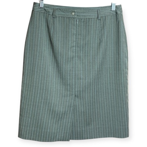 Women's A Line Business Skirt, Size AU 10, Grey, Blue and White Pinstripe - Picture 2 of 12