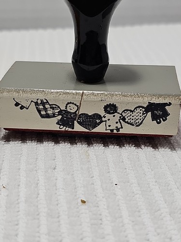 Mounted Wood Rubber Stamps Lot Of 4- HEARTS - (Lot 5/10) - Picture 5 of 13