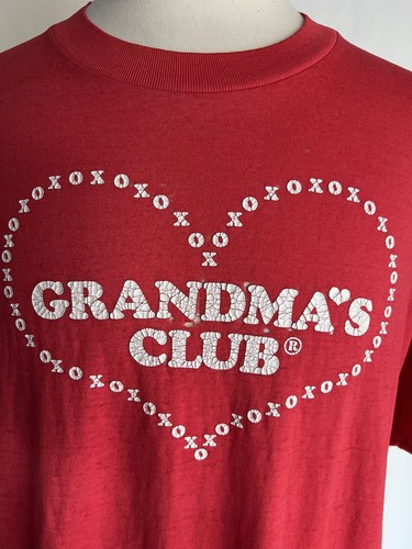 GRANDMA'S CLUB (Distressed) Retro Vintage 90s ❤️ Love Grandmother T-Shirt Sz XL - Picture 4 of 5