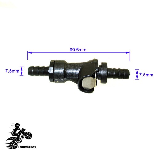 Fuel Gas Line Quick Connect Disconnect 5/16" Motorcycle Atv Single Shut Off - Picture 3 of 10