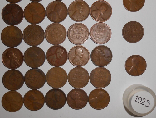 1925 LINCOLN WHEAT CENTS - 1 CIRCULATED ROLL - Picture 6 of 6
