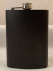 Personalized Black Embossed “A/H” Monogram Hip Flask: Stainless Steel •Screw Cap