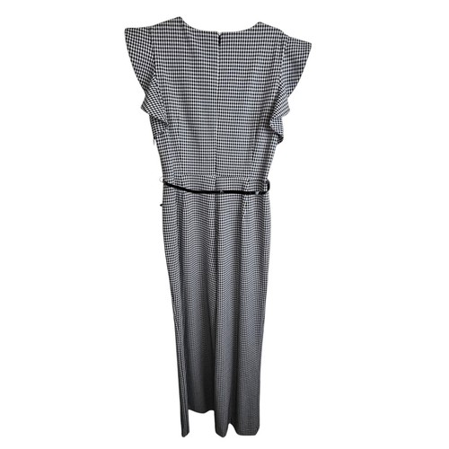 Calvin Klein Jumpsuit Houndstooth Jumpsuit Flutter Sleeve Jumpsuit Women 14 NEW - Picture 11 of 12