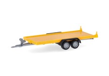 Herpa 052450-003 PKW-Transportanhänger 2-achs, gelb, Auto Modell 1:87 (H0)