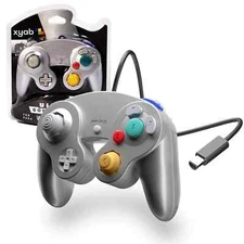 XYAB Nintendo GameCube Wired Controller (Silver) for GCube/Wii's/Switch New
