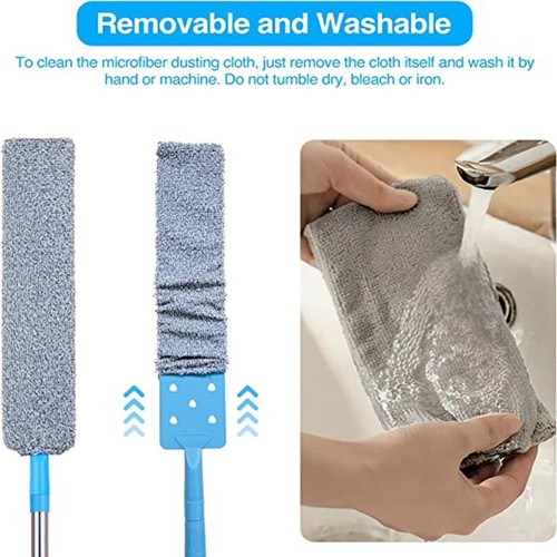 Household Long Handle Mop Telescopic Duster Brush Blinds Dust Brush Removal Tool - Picture 17 of 30