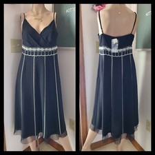 NWT Ann Taylor LOFT Formal Black Chiffon Midi Dress Size 6 🖤
