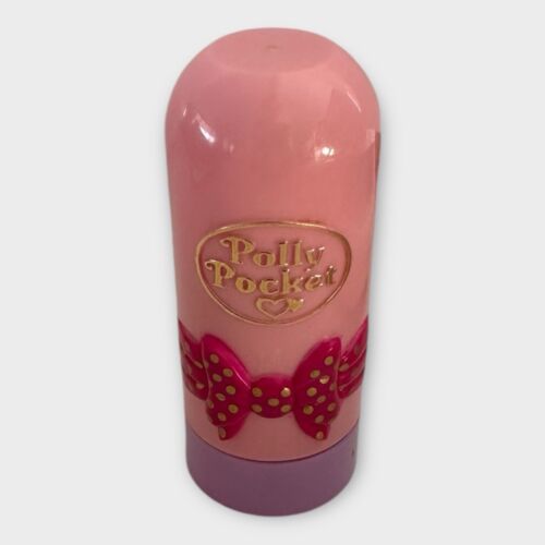 POLLY POCKET 1992 Pop Up PINK Bow Lipstick w/ a Polly EXCELLENT GOLD LOGO - Bild 3 von 11