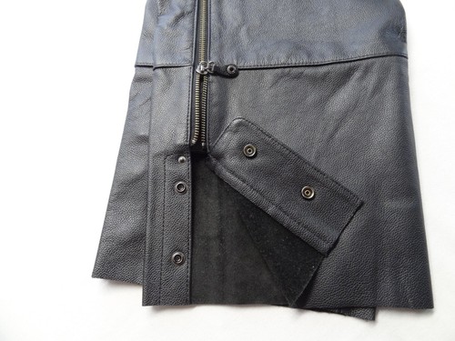 NWT Harley Davidson 3XL 30" Bar & Shield Stock Leather Chaps Riding Gear HD Zip - Foto 20 di 20