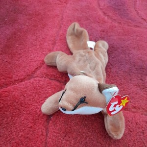 TY Beanie Baby Sly The White Bellied Fox 12 September 1996 MWMT RARE Soft Toy
