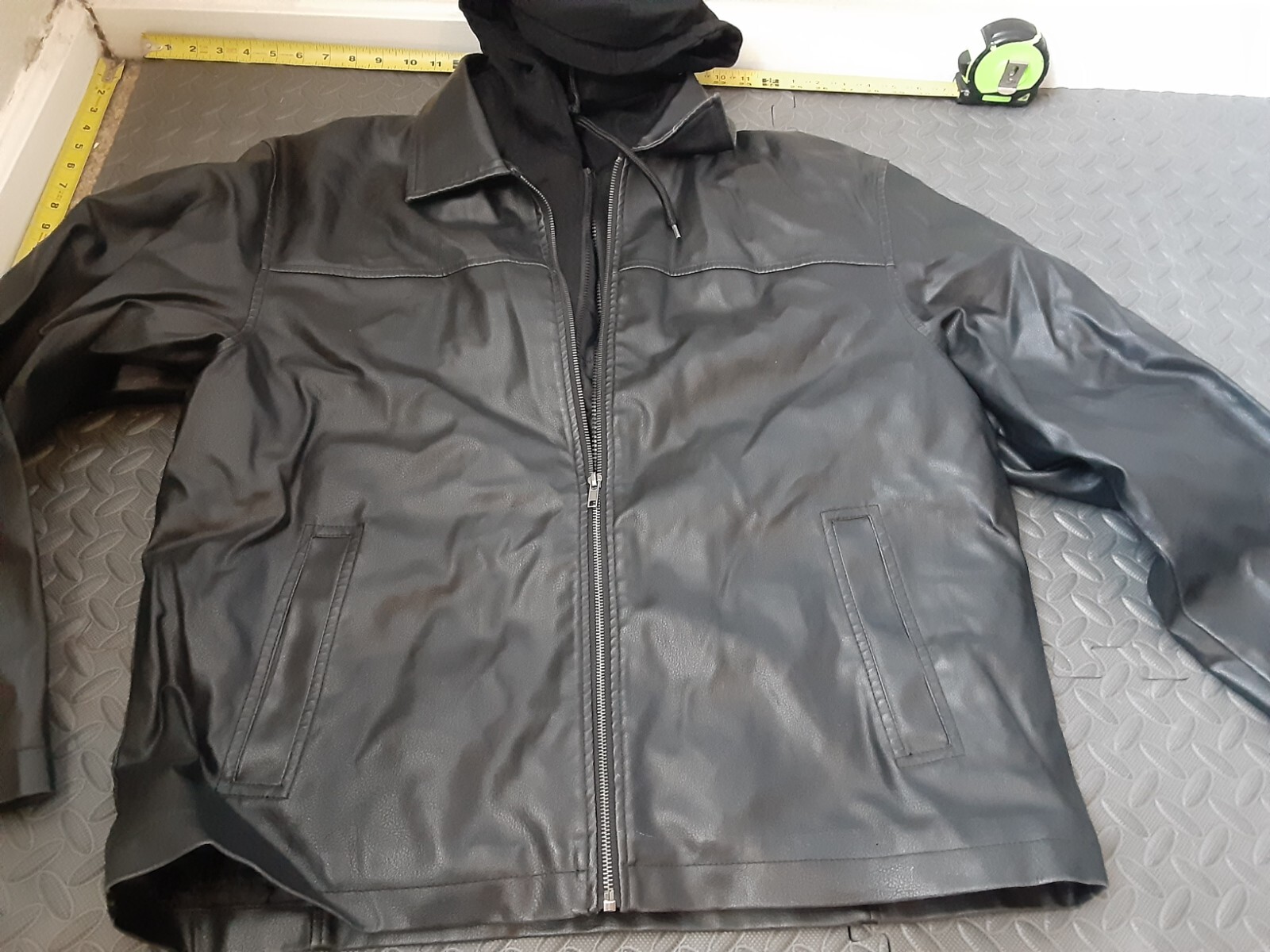 Vintage Y2K De Coded Faux Leather Jacket Mens Large Black Grunge Biker #S150 - second product detail image