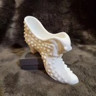 Fenton Vintage White Milk Glass Hobnail Shoe Slipper Cat Head