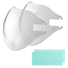 4 Pack Welding Helmet Lens Covers for KP Series (2 Front/2 Inside), Clear PC