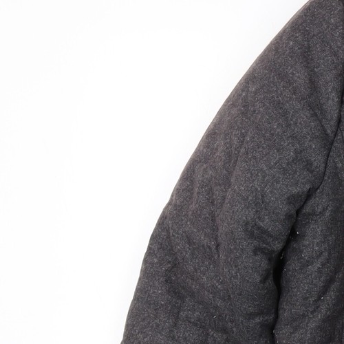 Brave Soul Mens Grey Puffer Jacket Size M Zip - Picture 7 of 10