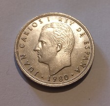 Spain 5 pesetas coin 1980. Very nice condition. Little to no circulation.